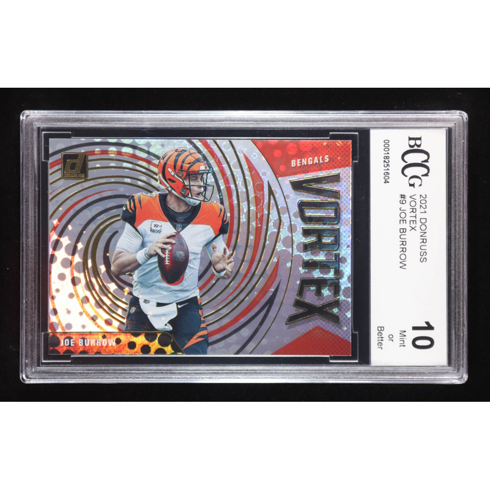 Joe Burrow 2021 Donruss Vortex #9 (BCCG 10) at PristineAuction.com