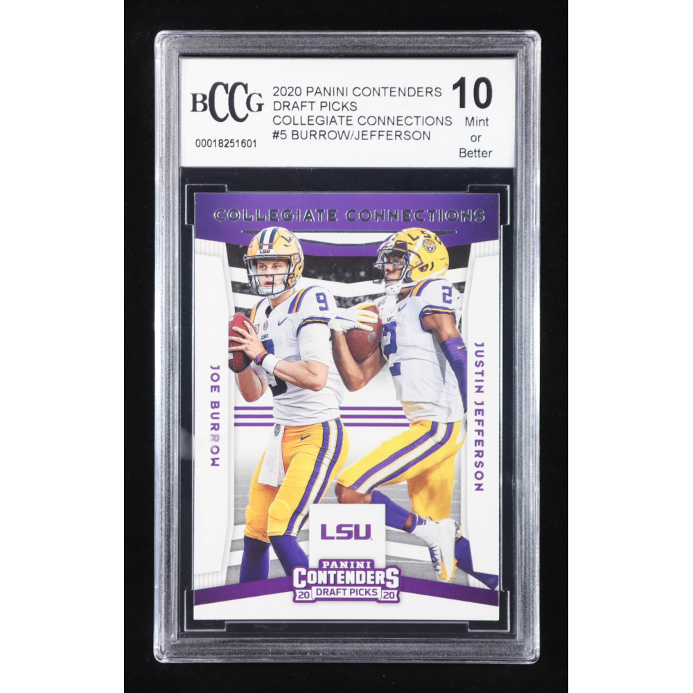 Joe Burrow / Justin Jefferson 2020 Panini Contenders Draft Picks Collegiate Connections #5 RC (BCCG 10) at PristineAuction.com