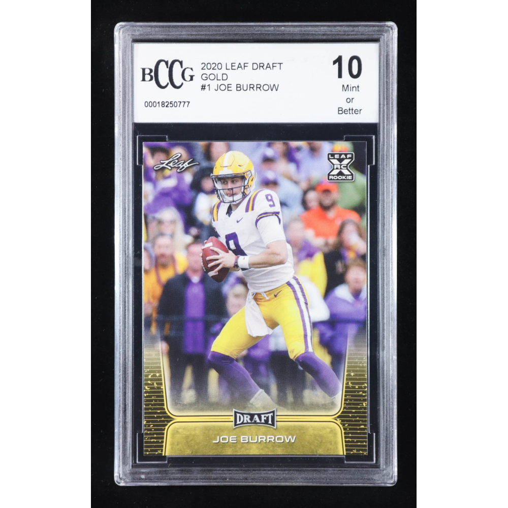Joe Burrow 2020 Leaf Draft Gold #1 RC (BCCG 10) at PristineAuction.com