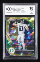 Justin Herbert 2021 Panini Prizm Draft Picks Prizms Gold Ice #20 (BCCG 10) at PristineAuction.com