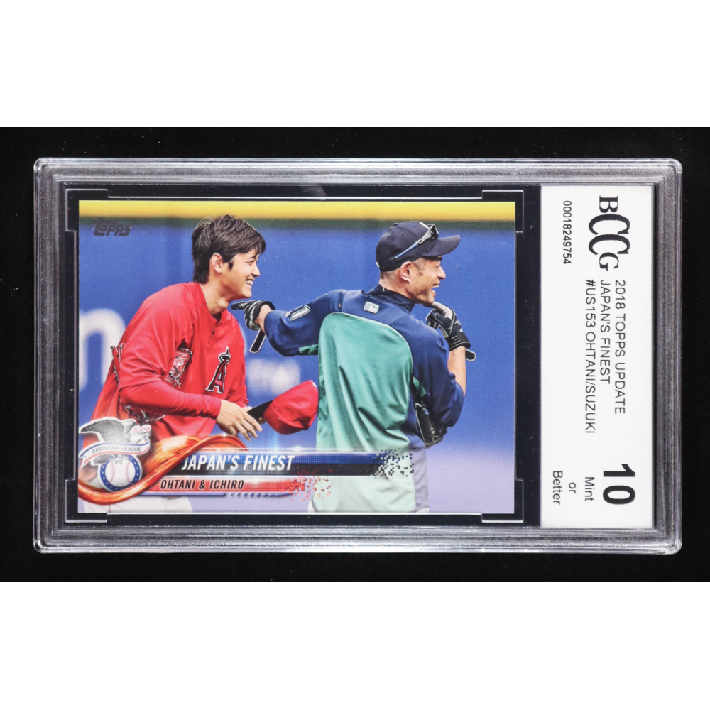 Shohei Ohtani RC / Ichiro Suzuki 2018 Topps Update #US153 / Japan's Finest (BCCG 10) at PristineAuction.com