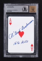 Bud Anderson Signed Ace Of Hearts Playing Card "16 1/4 Kills" (BGS | Auto 10) at PristineAuction.com