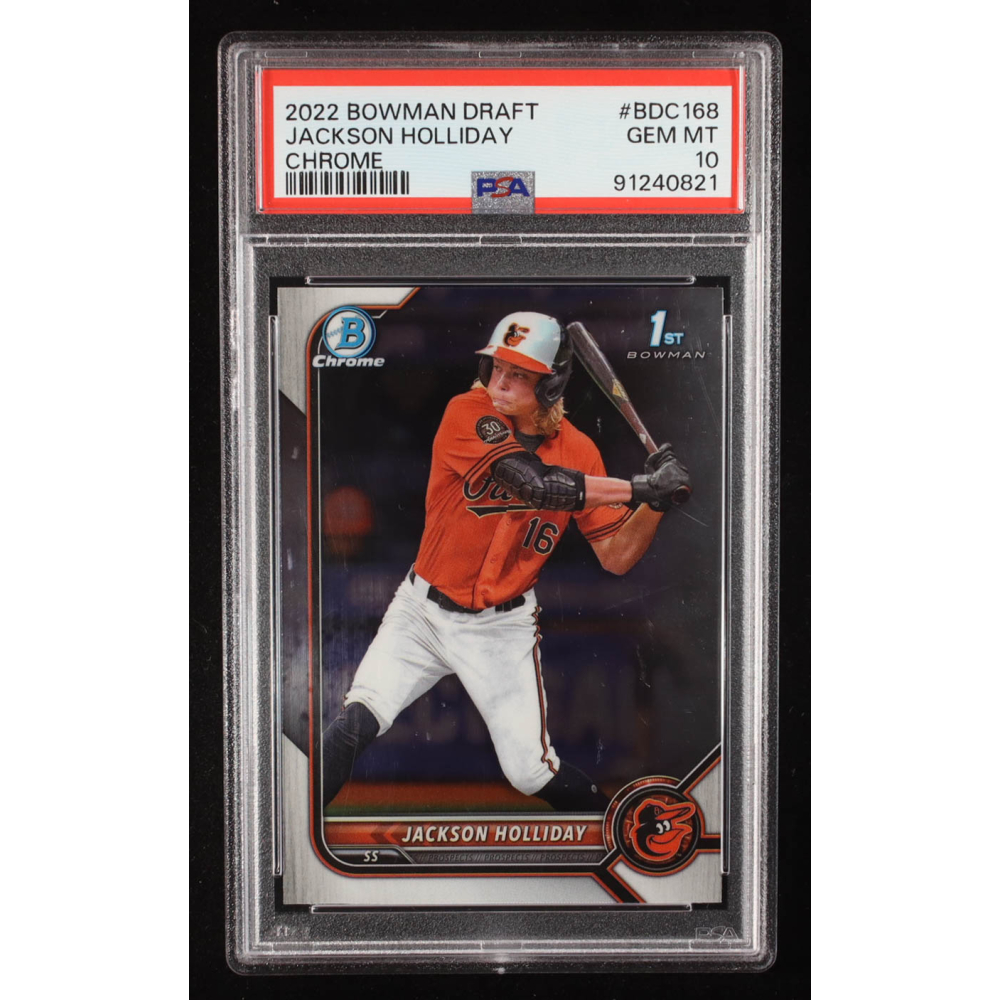 Jackson Holliday 2022 Bowman Chrome Draft #BDC168 RC (PSA 10) at PristineAuction.com