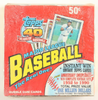 1991 Topps 40 Years of Baseball Box with (36) Cellophane Jumbo Packs at PristineAuction.com