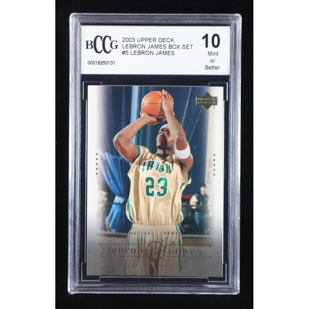 LeBron James 2003 Upper Deck LeBron James Box Set #5 RC / National Champs (BCCG 10) at PristineAuction.com