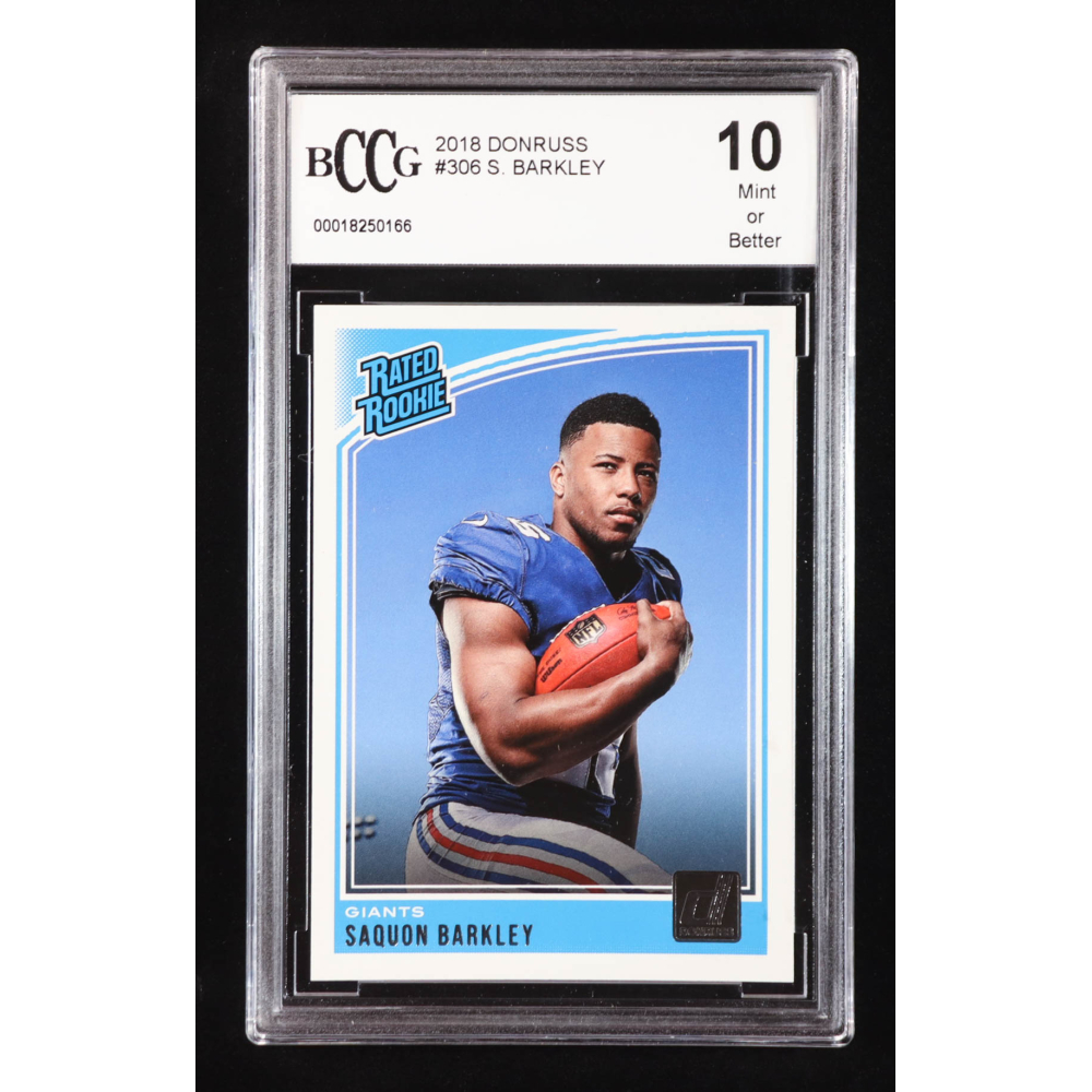 Saquon Barkley 2018 Donruss #306 RR RC (BCCG 10) at PristineAuction.com