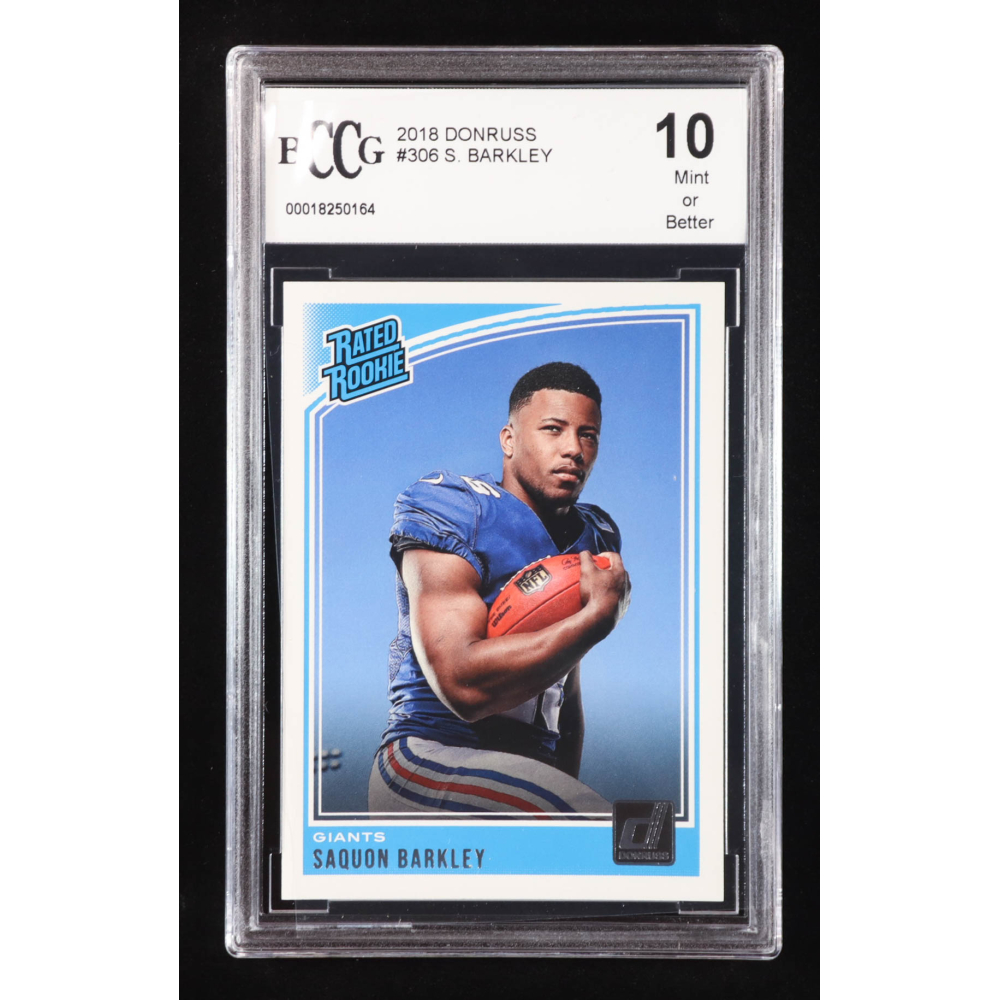 Saquon Barkley 2018 Donruss #306 RR RC (BCCG 10) at PristineAuction.com