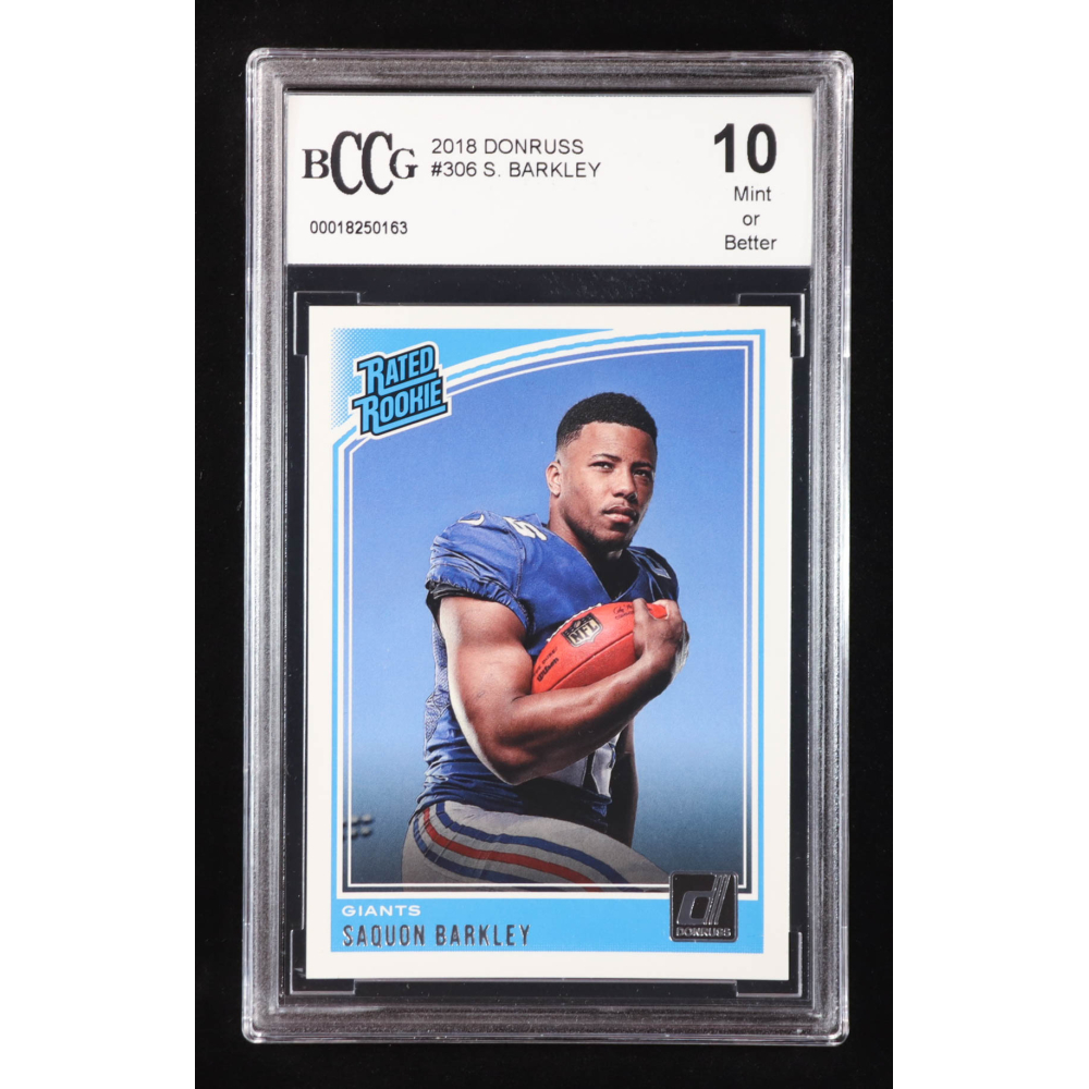 Saquon Barkley 2018 Donruss #306 RR RC (BCCG 10) at PristineAuction.com