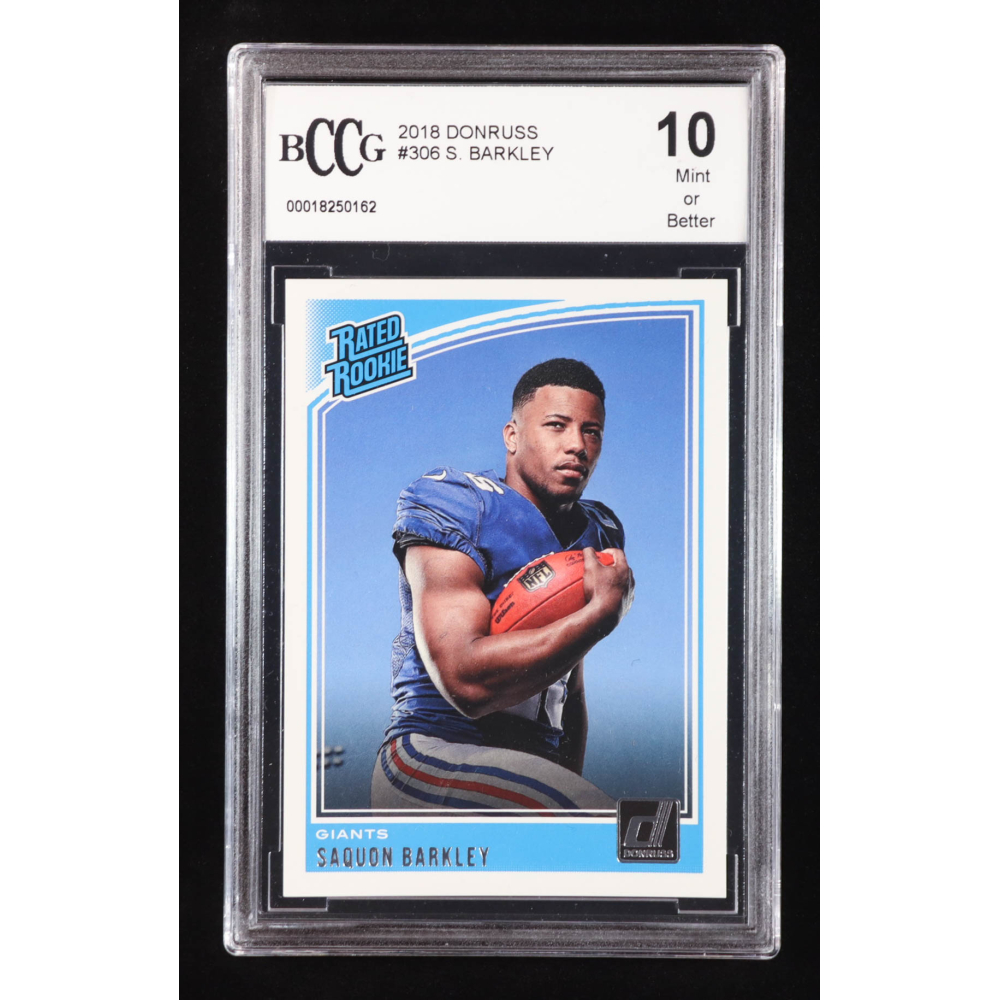Saquon Barkley 2018 Donruss #306 RR RC (BCCG 10) at PristineAuction.com