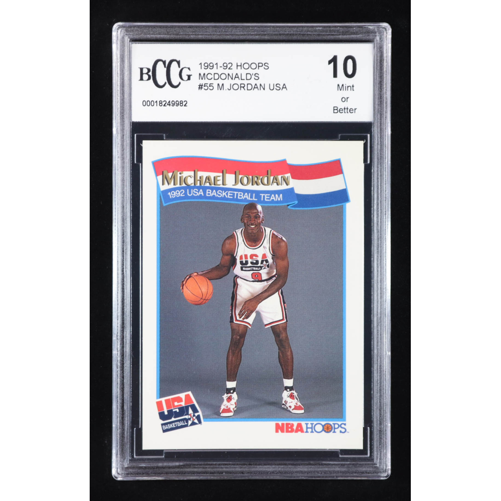 Michael Jordan 1991-92 Hoops McDonald's #55 USA (BCCG 10) at PristineAuction.com