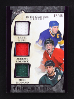 Brett Hull / Jeremy Roenick / Mike Modano 2023 Leaf ITG Used-Sports Triple Relic Purple #GTR8 #32/45 at PristineAuction.com
