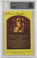 Warren Spahn Signed Hall of Fame Plaque Postcard (BGS) at PristineAuction.com