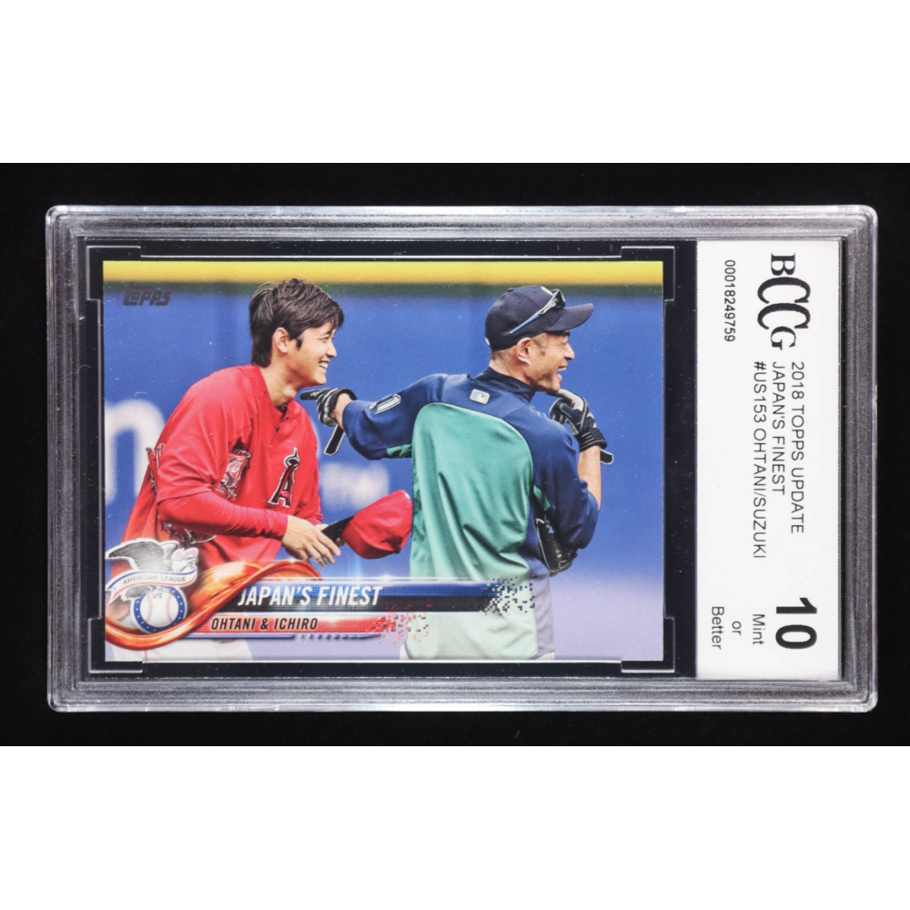 Shohei Ohtani RC / Ichiro Suzuki 2018 Topps Update #US153 / Japan's Finest (BCCG 10) at PristineAuction.com