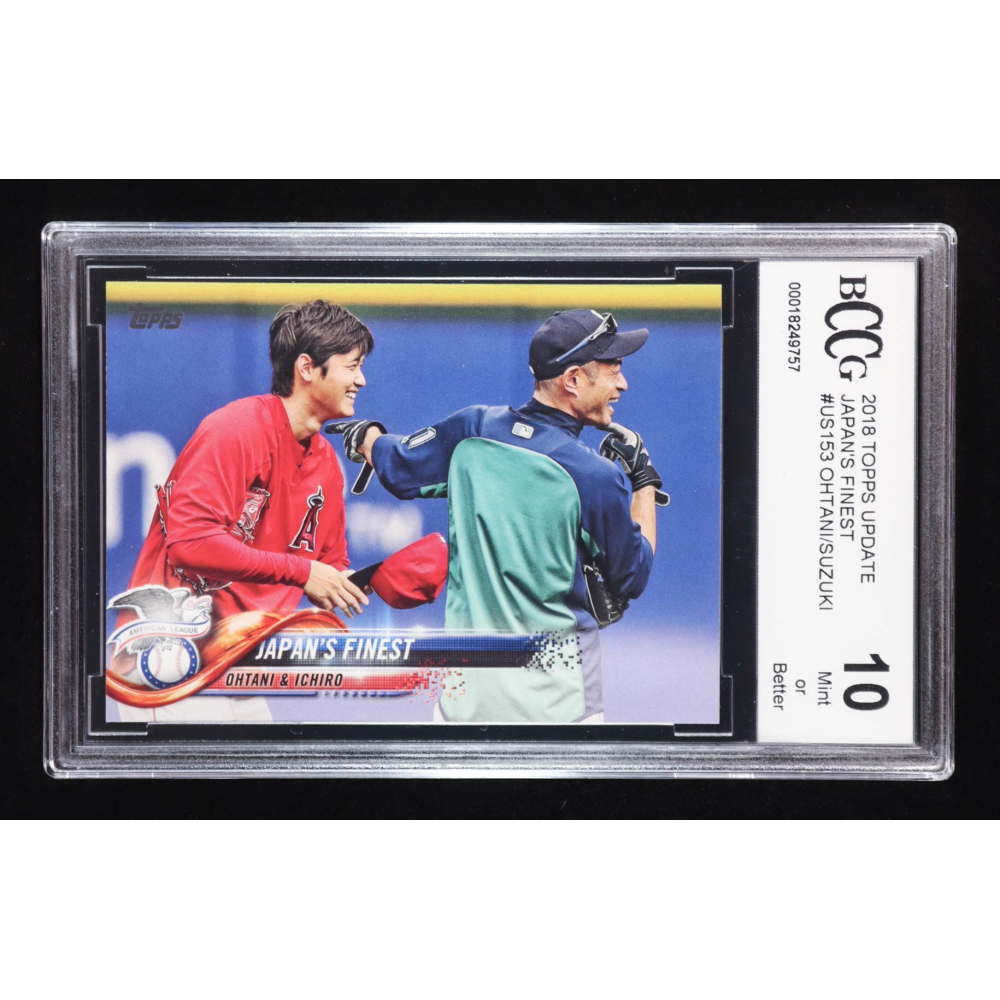 Shohei Ohtani RC / Ichiro Suzuki 2018 Topps Update #US153 / Japan's Finest (BCCG 10) at PristineAuction.com