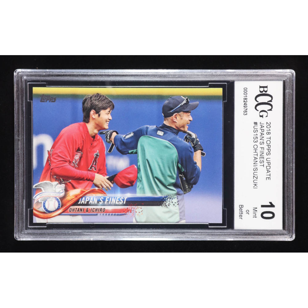 Shohei Ohtani RC / Ichiro Suzuki 2018 Topps Update #US153 / Japan's Finest (BCCG 10) at PristineAuction.com