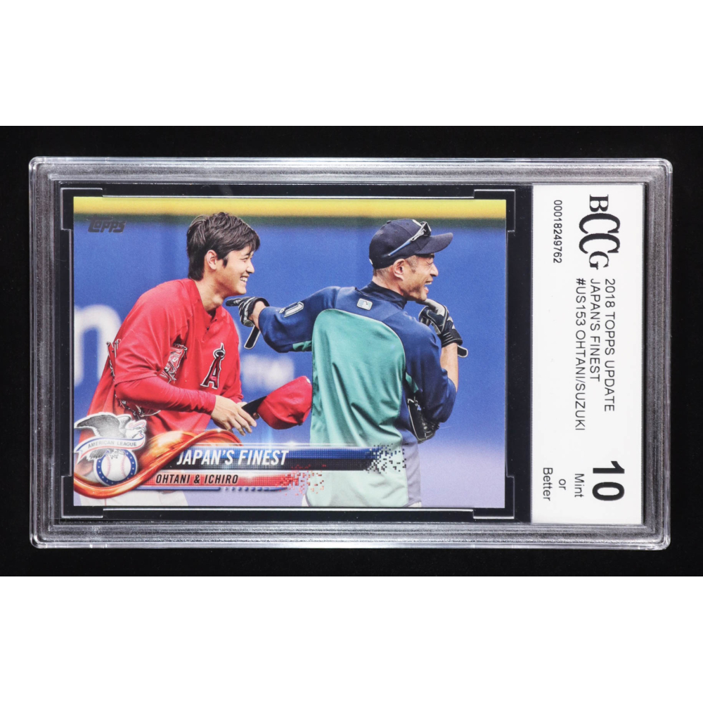 Shohei Ohtani RC / Ichiro Suzuki 2018 Topps Update #US153 / Japan's Finest (BCCG 10) at PristineAuction.com