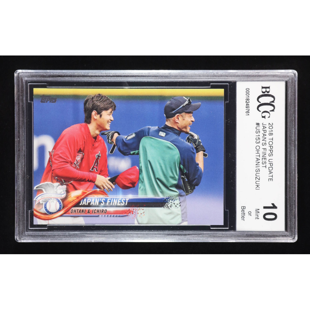 Shohei Ohtani RC / Ichiro Suzuki 2018 Topps Update #US153 / Japan's Finest (BCCG 10) at PristineAuction.com