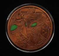 Alien Glowing Green Eyes 5 Ounce AVDP .999 Fine Copper Bullion Round at PristineAuction.com
