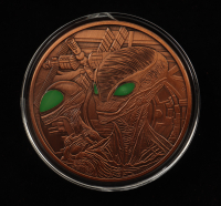 Alien Glowing Green Eyes 5 Ounce AVDP .999 Fine Copper Bullion Round at PristineAuction.com