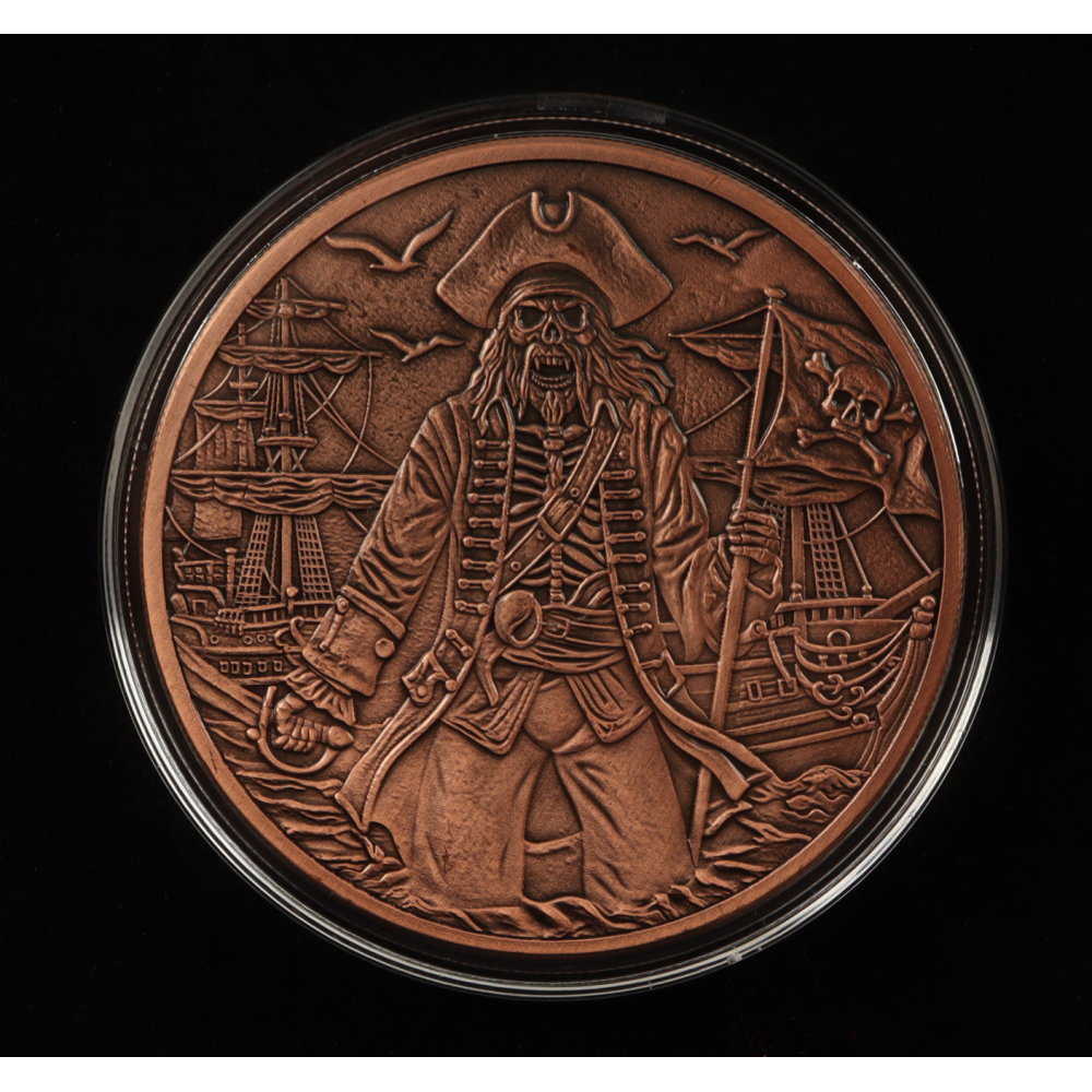 Blackbeard Pirate 5 Ounce AVDP .999 Fine Copper Bullion Round at PristineAuction.com