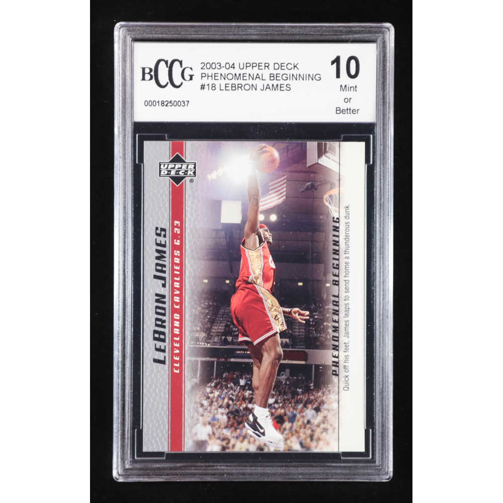 LeBron James 2003-04 Upper Deck Phenomenal Beginning LeBron James #18 RC / Quick Off His Feet (BCCG 10) at PristineAuction.com