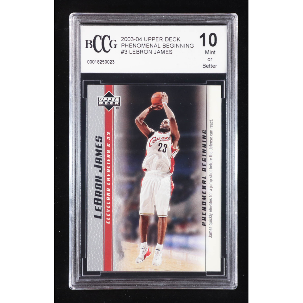 LeBron James 2003-04 Upper Deck Phenomenal Beginning LeBron James #3 RC / James Quickly Elevates (BCCG 10) at PristineAuction.com
