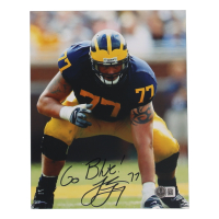 Jake Long Signed Michigan Wolverines 8x10 Photo Inscribed "Go Blue!" (Beckett) at PristineAuction.com
