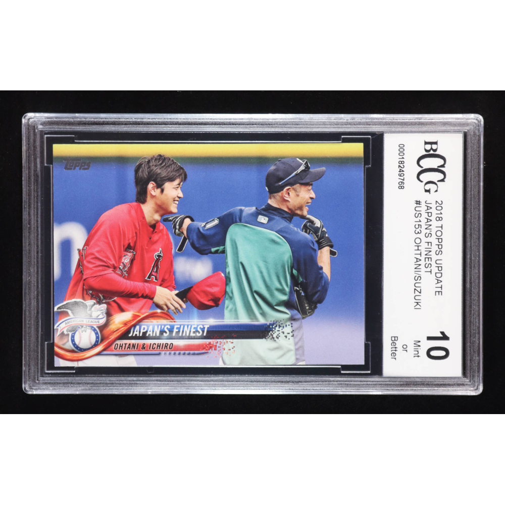 Shohei Ohtani RC / Ichiro Suzuki 2018 Topps Update #US153 / Japan's Finest (BCCG 10) at PristineAuction.com