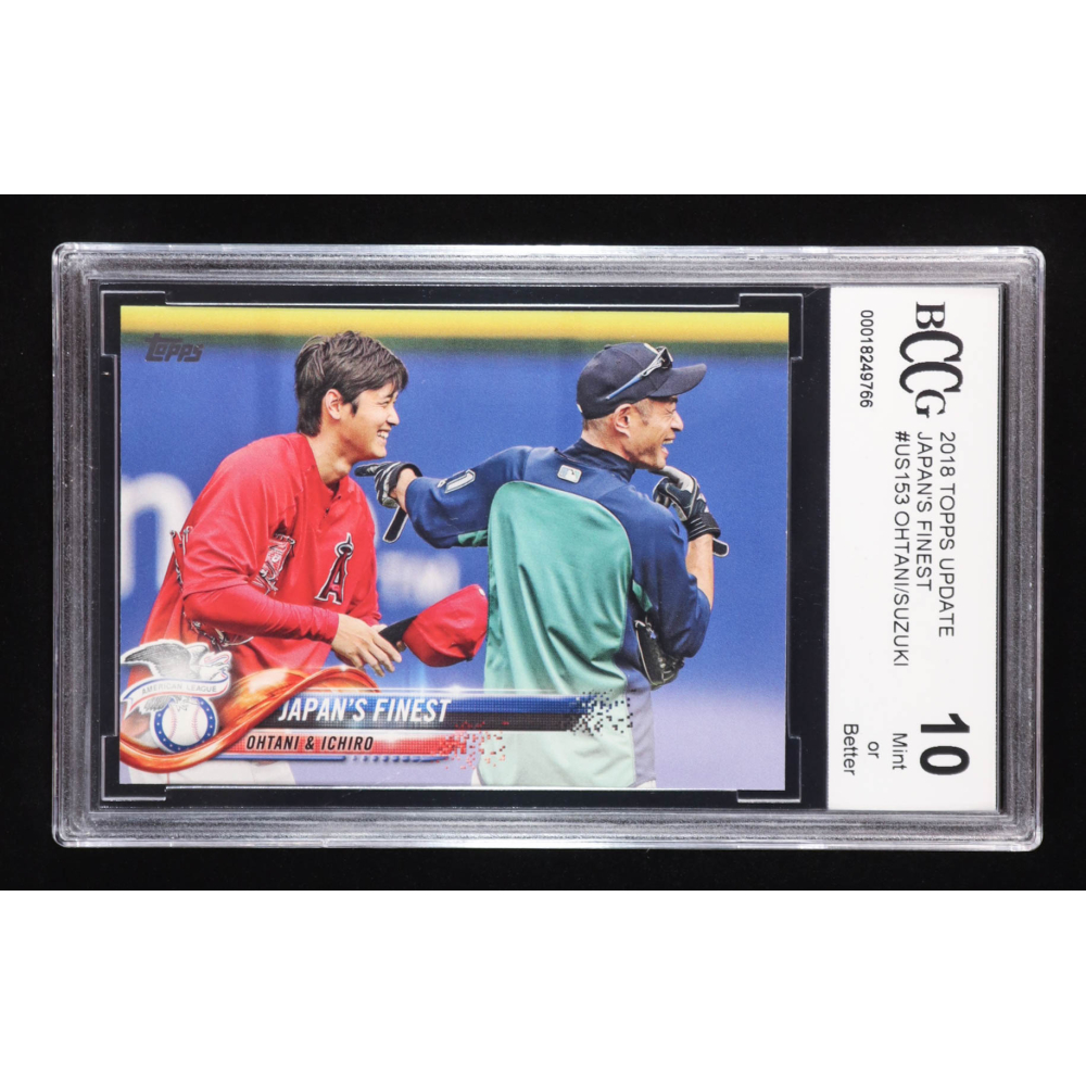 Shohei Ohtani RC / Ichiro Suzuki 2018 Topps Update #US153 / Japan's Finest (BCCG 10) at PristineAuction.com