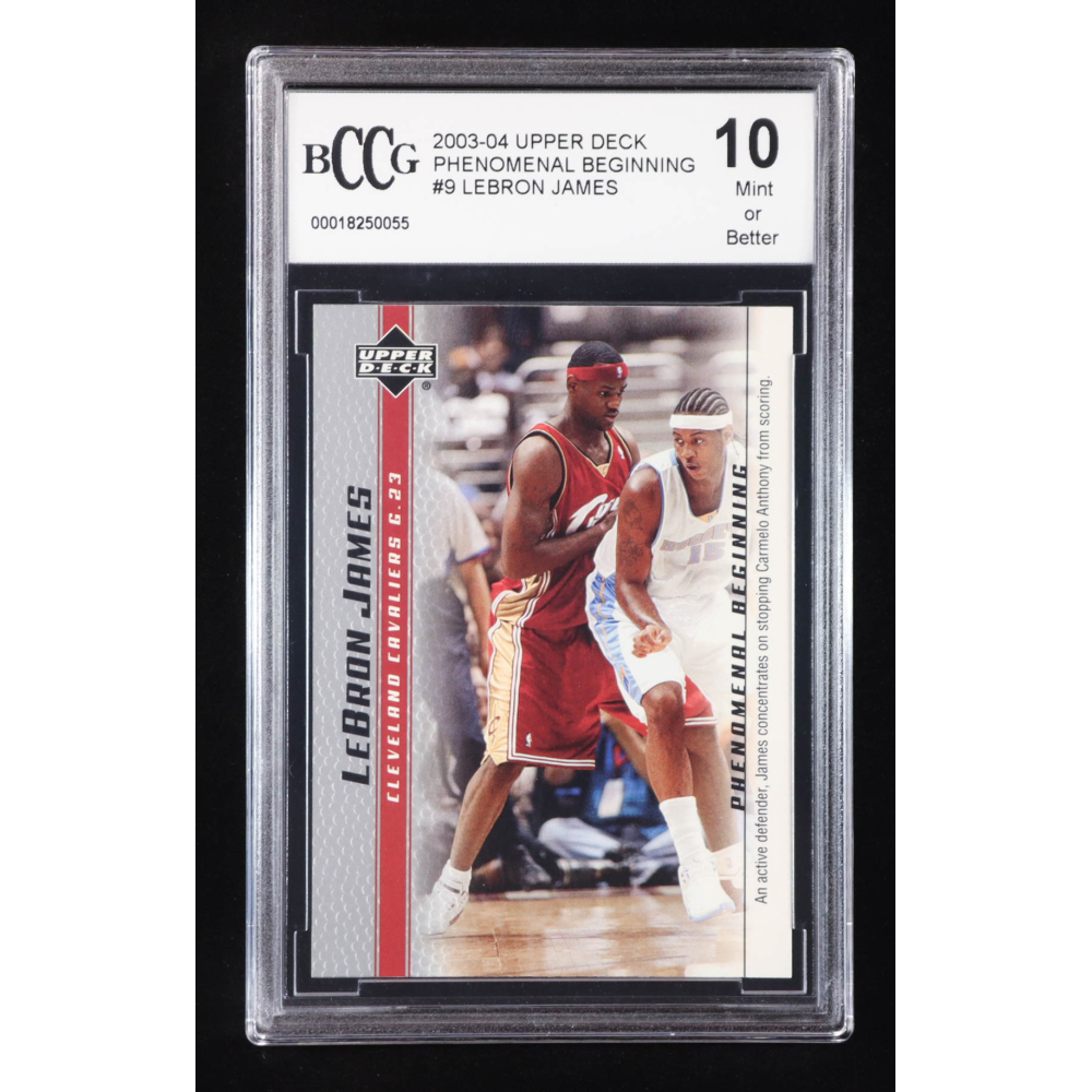 LeBron James 2003-04 Upper Deck Phenomenal Beginning LeBron James #9 RC / An Active Defender (BCCG 10) at PristineAuction.com