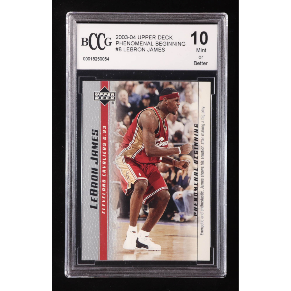 LeBron James 2003-04 Upper Deck Phenomenal Beginning LeBron James #8 RC / Energetic and Enthusiastic (BCCG 10) at PristineAuction.com