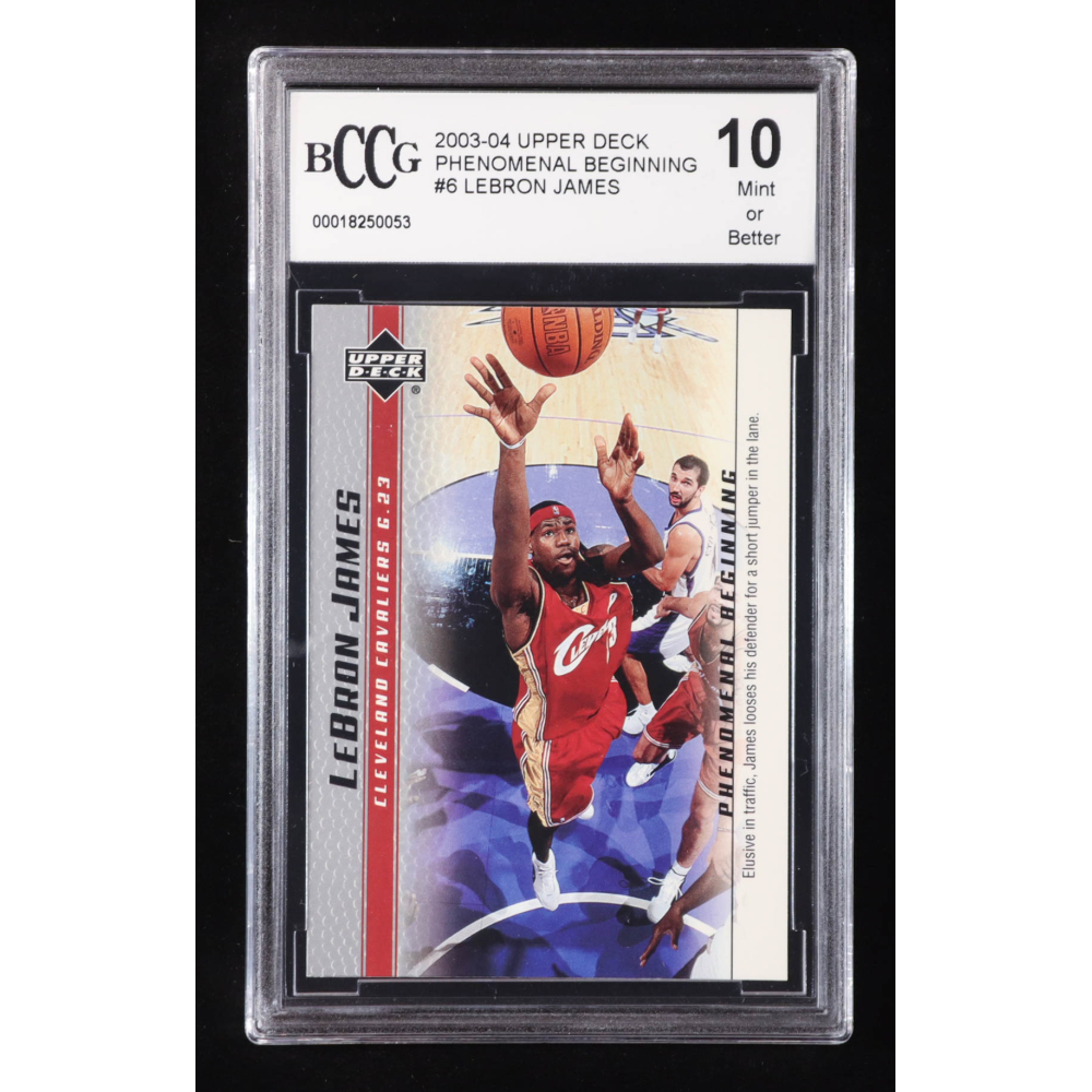 LeBron James 2003-04 Upper Deck Phenomenal Beginning LeBron James #6 RC / Elusive In Traffic (BCCG 10) at PristineAuction.com