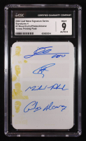 Lionel Messi / Stephen Curry / Michael Phelps / Carlos Alcaraz 2024 Leaf Metal Signature Series Signatures 4 Printing Plates Yellow #2 #1/1 (CGC 9 | Autograph Graded 9) at PristineAuction.com