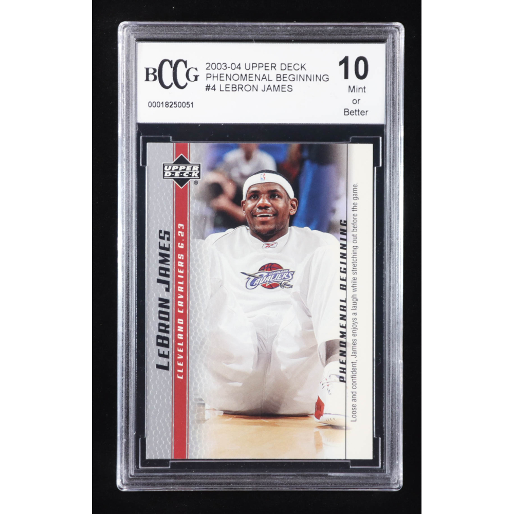 LeBron James 2003-04 Upper Deck Phenomenal Beginning LeBron James #4 RC / Loose and Confident (BCCG 10) at PristineAuction.com