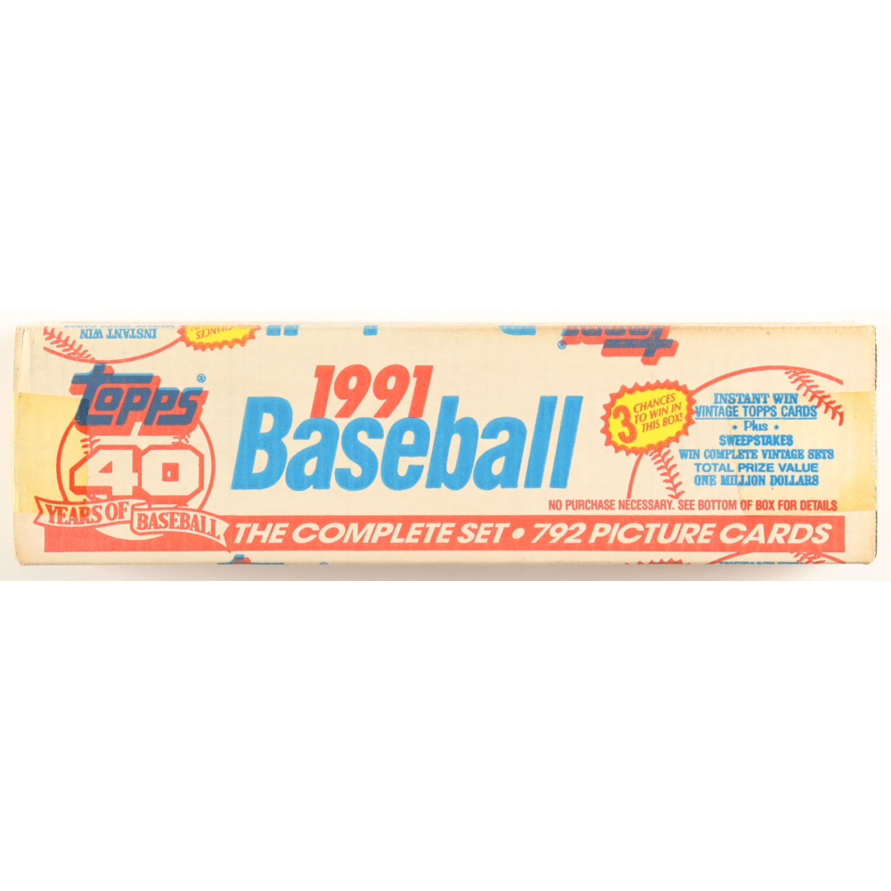 1991 Topps Baseball Complete Set of (792) Cards with Mark Whiten #588B FTC, Chipper Jones #333 RC, Don Mattiningly #100A at PristineAuction.com
