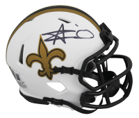 Alvin Kamara Signed Saints Lunar Eclipse Alternate Speed Mini Helmet (Beckett) at PristineAuction.com