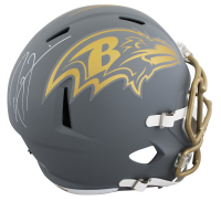 Ray Lewis Signed Ravens Full-Size Slate Alternate Speed Helmet (Beckett) at PristineAuction.com