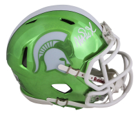 Magic Johnson Signed Michigan State Spartans Chrome Speed Mini Helmet (Beckett) at PristineAuction.com