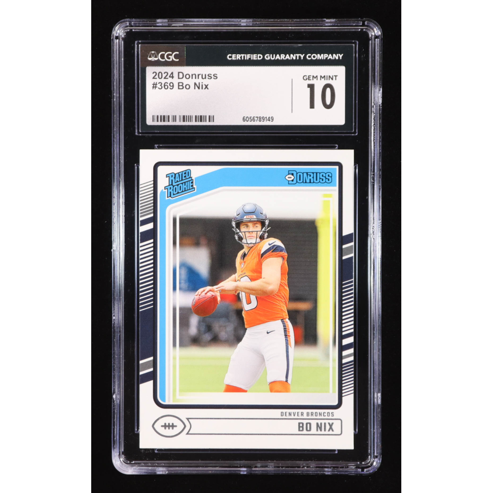 Bo Nix 2024 Donruss #369 RR RC (CGC 10) at PristineAuction.com