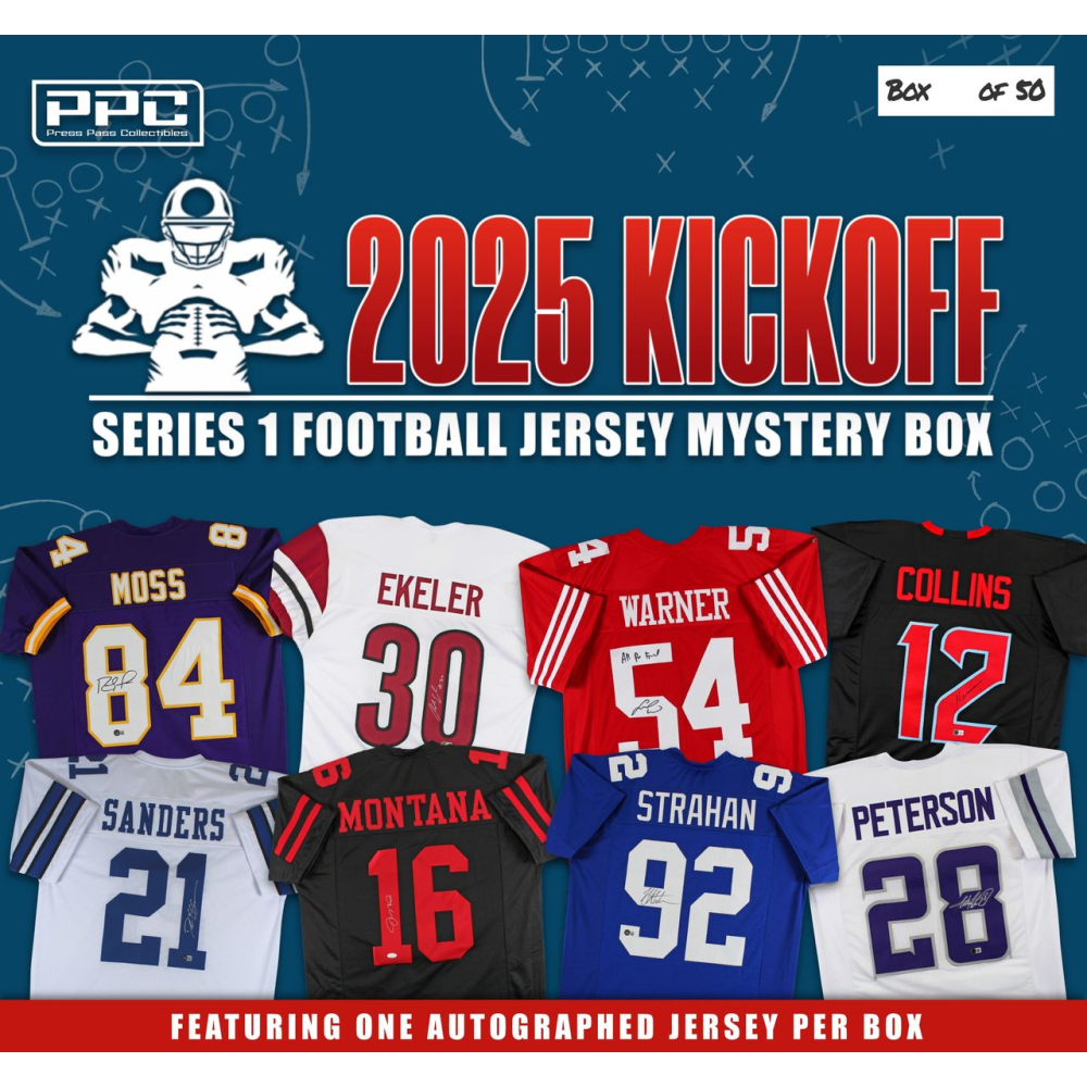 Press Pass Collectibles 2025 Kickoff Football Jersey Mystery Box – Series 1 (Limited to 50) at PristineAuction.com