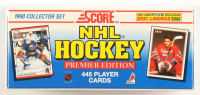 1990 Score NHL Hockey Premiere Edition Complete Factory Sealed Set of (445) Cards With Jaromir Jagr #428 RC, Martin Brodeur #439 RC, Eric Lindros #440 RC, Wayne Gretzky #1 at PristineAuction.com