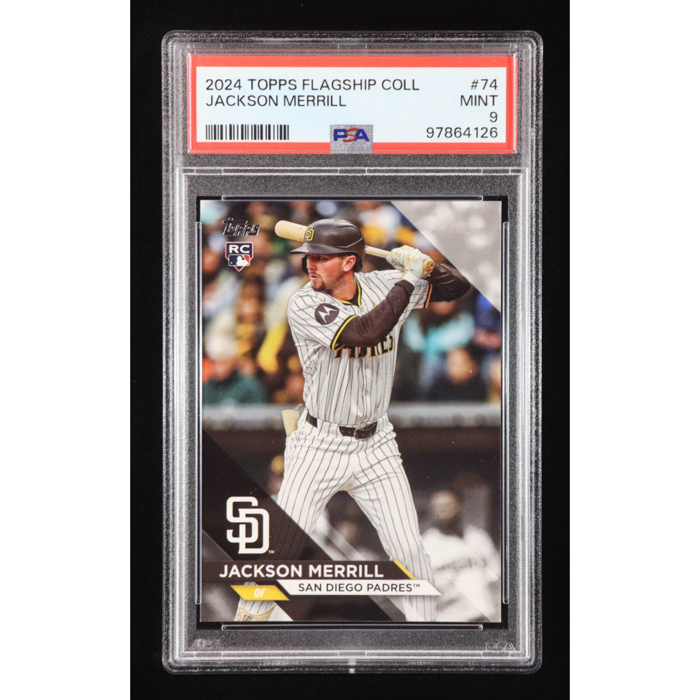 Jackson Merrill 2024 Topps Flagship Collection #74 RC (PSA 9) at PristineAuction.com