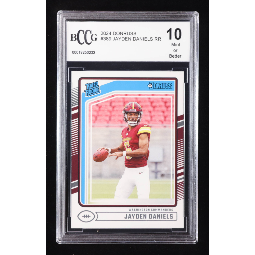 Jayden Daniels 2024 Donruss #389 RR RC (BCCG 10) at PristineAuction.com