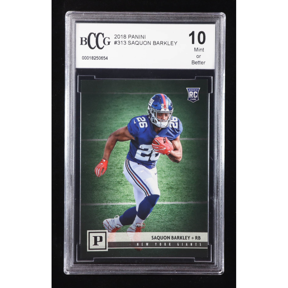 Saquon Barkley 2018 Panini #313 RC (BCCG 10) at PristineAuction.com