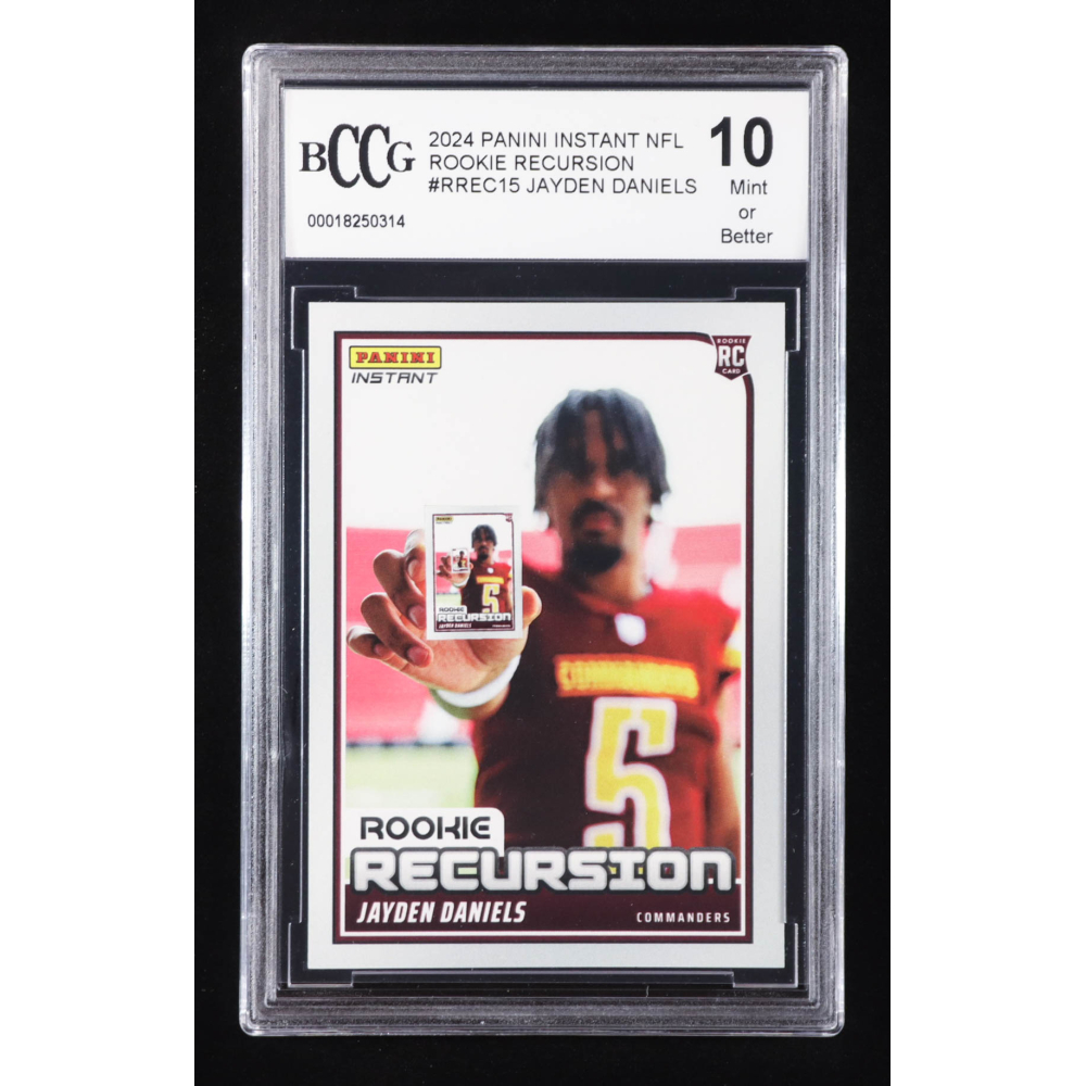 Jayden Daniels 2024 Panini Instant Rookie Recursion #RREC15 RC (BCCG 10) at PristineAuction.com