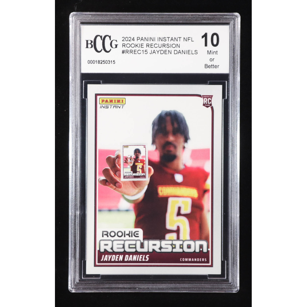 Jayden Daniels 2024 Panini Instant Rookie Recursion #RREC15 RC (BCCG 10) at PristineAuction.com