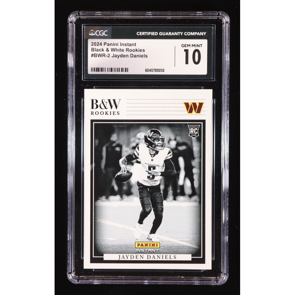 Jayden Daniels 2024 Panini Instant Black and White Rookies #BWR2 RC (CGC 10) at PristineAuction.com