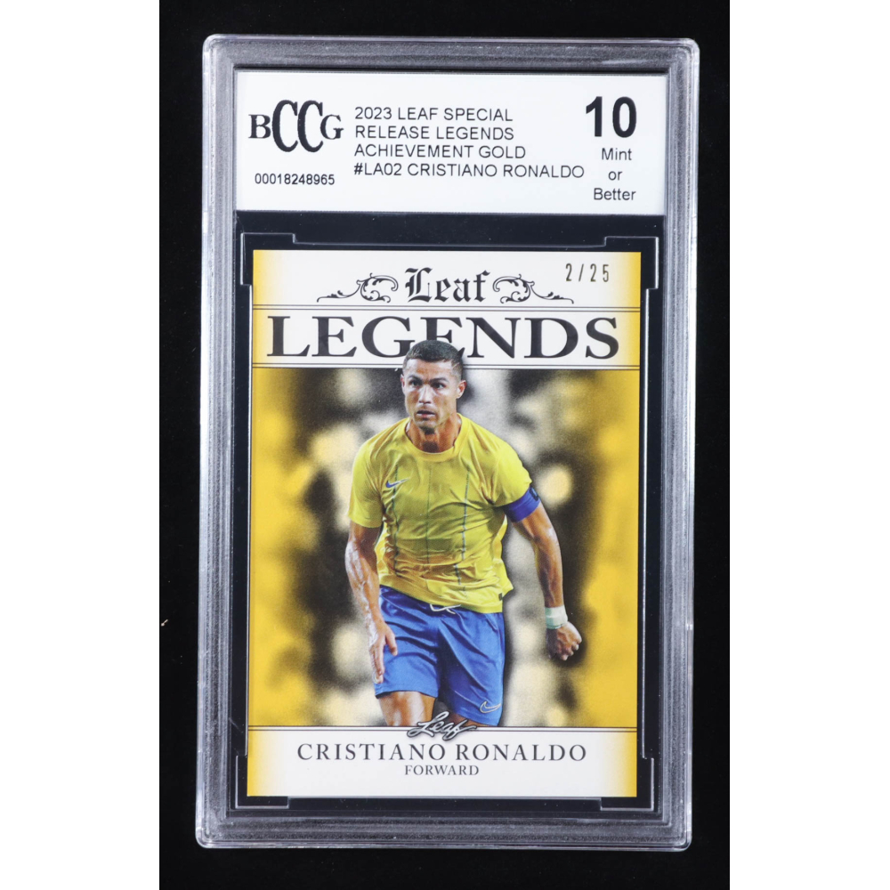 Cristiano Ronaldo 2023 Leaf Special Release Legends Achievement Gold #LA02 #2/25 (BCCG 10) at PristineAuction.com