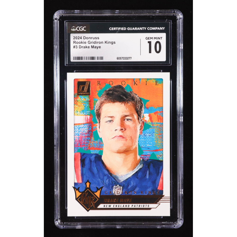Drake Maye 2024 Donruss Rookie Gridiron Kings #3 RC (CGC 10) at PristineAuction.com