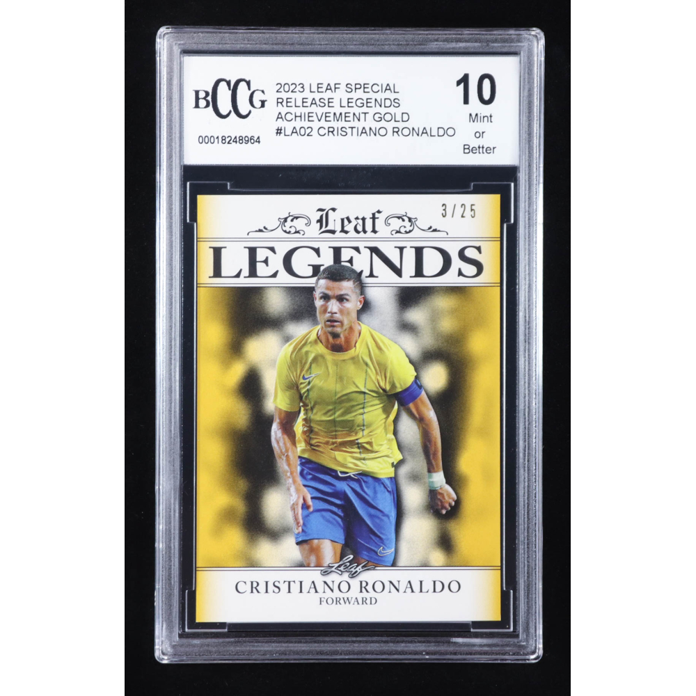 Cristiano Ronaldo 2023 Leaf Special Release Legends Achievement Gold #LA02 #3/25 (BCCG 10) at PristineAuction.com